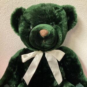 Emerald Green Plush Teddy Bear with White Bow Stuffed Animals Plush Toys